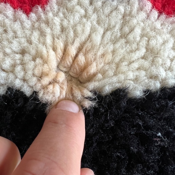 Vintage Handmade Latch Hook Shag Rug Panda Bear Playroom Nursery Bathroom - Picture 4 of 11